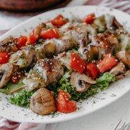 Куриные шашлычки с овощами